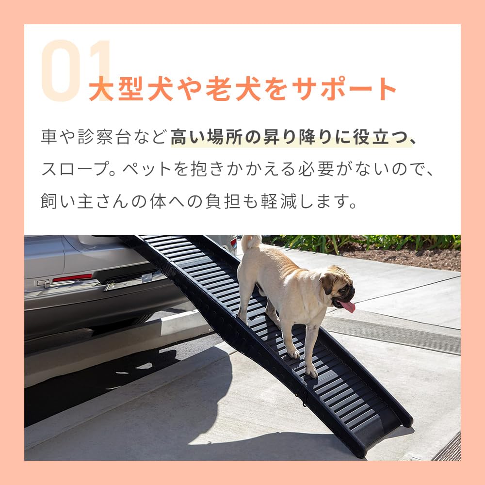Amazon.co.jp: ドッグスロープ 屋外 大型犬【全長 155㎝】折りたたみ