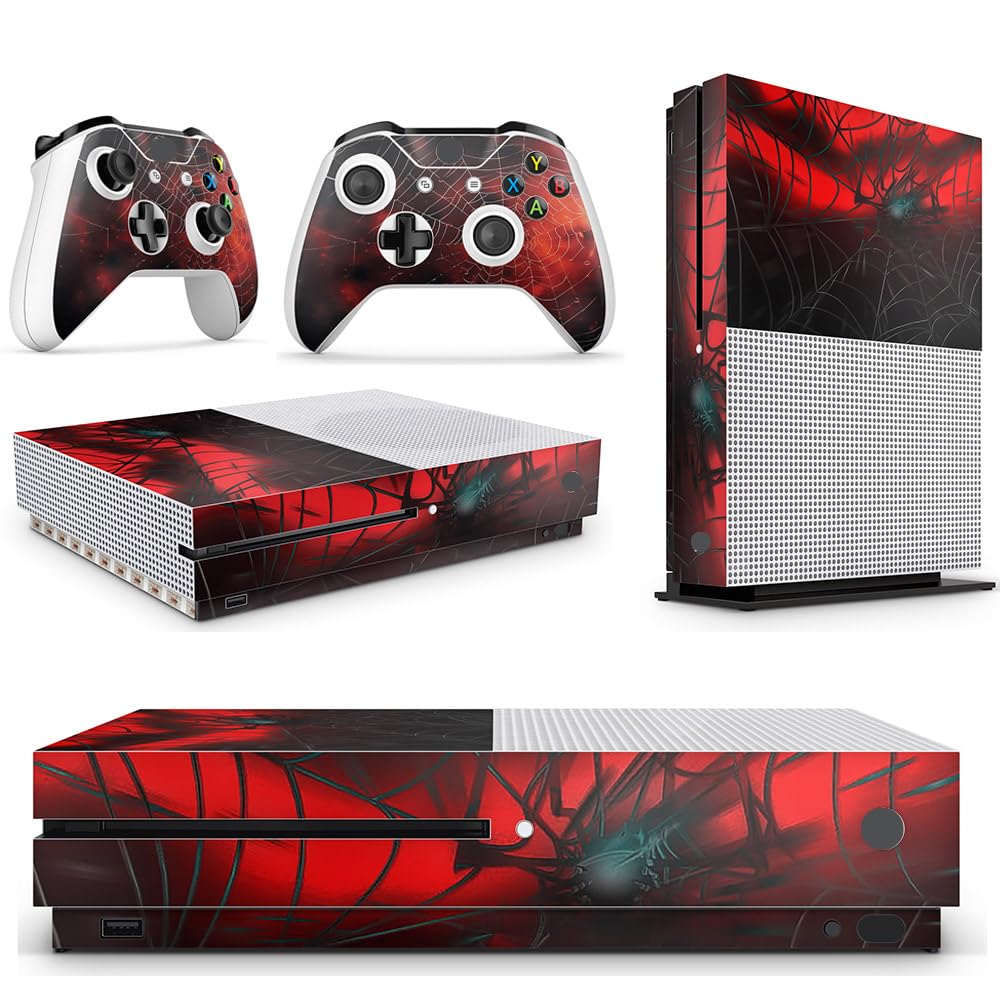 Xbox One S Spider Console Skin Decal Sticker + 2 Xbox One S Controller Skins & Kinect