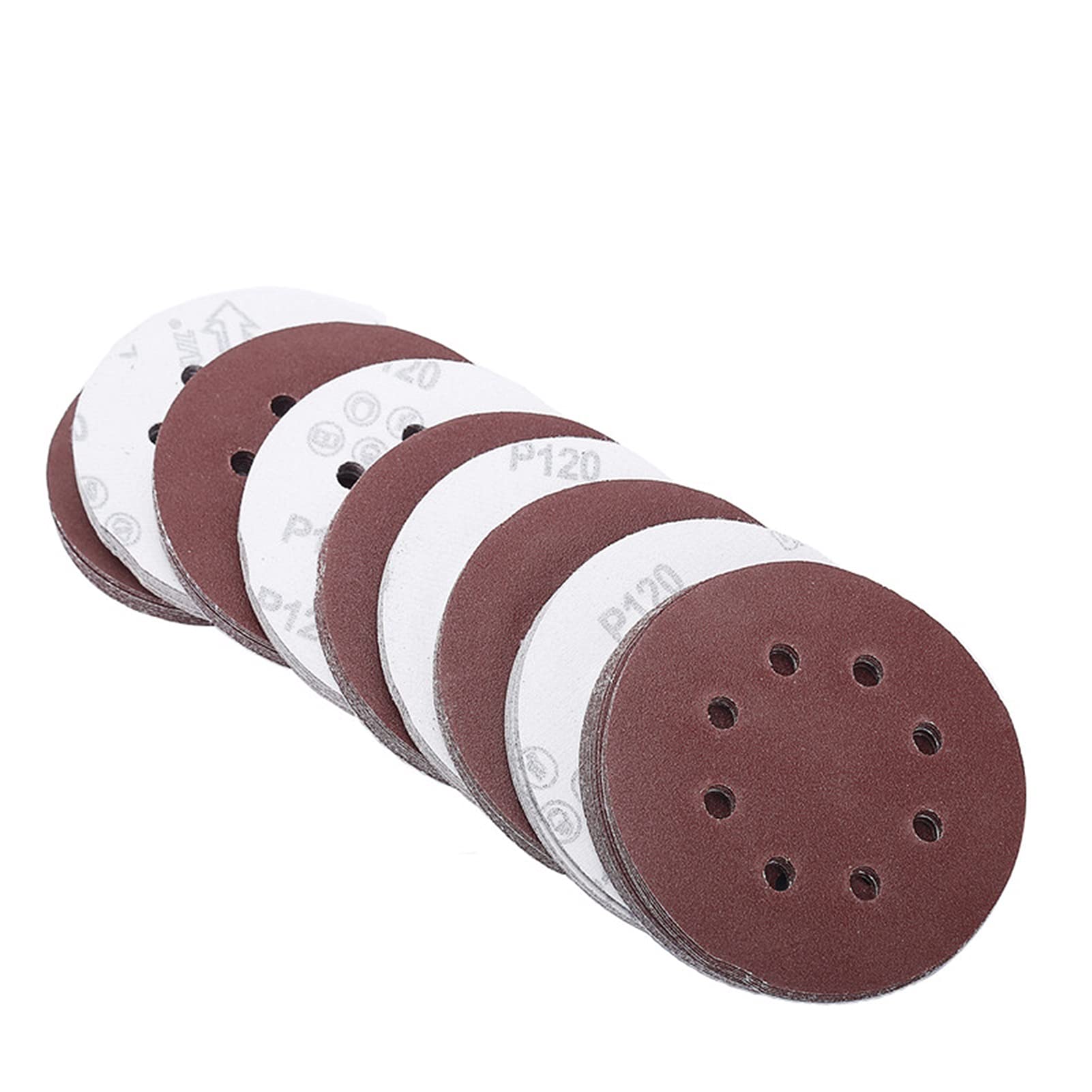 Carta vetrata in metallo in metallo 100 dischi di carta vetrata rotonda da 5 pollici da 12 pollici da 12 pollici Grit 40-2000, utilizzato per selezionare il gancio e loop dischi abrasivi della smerigl