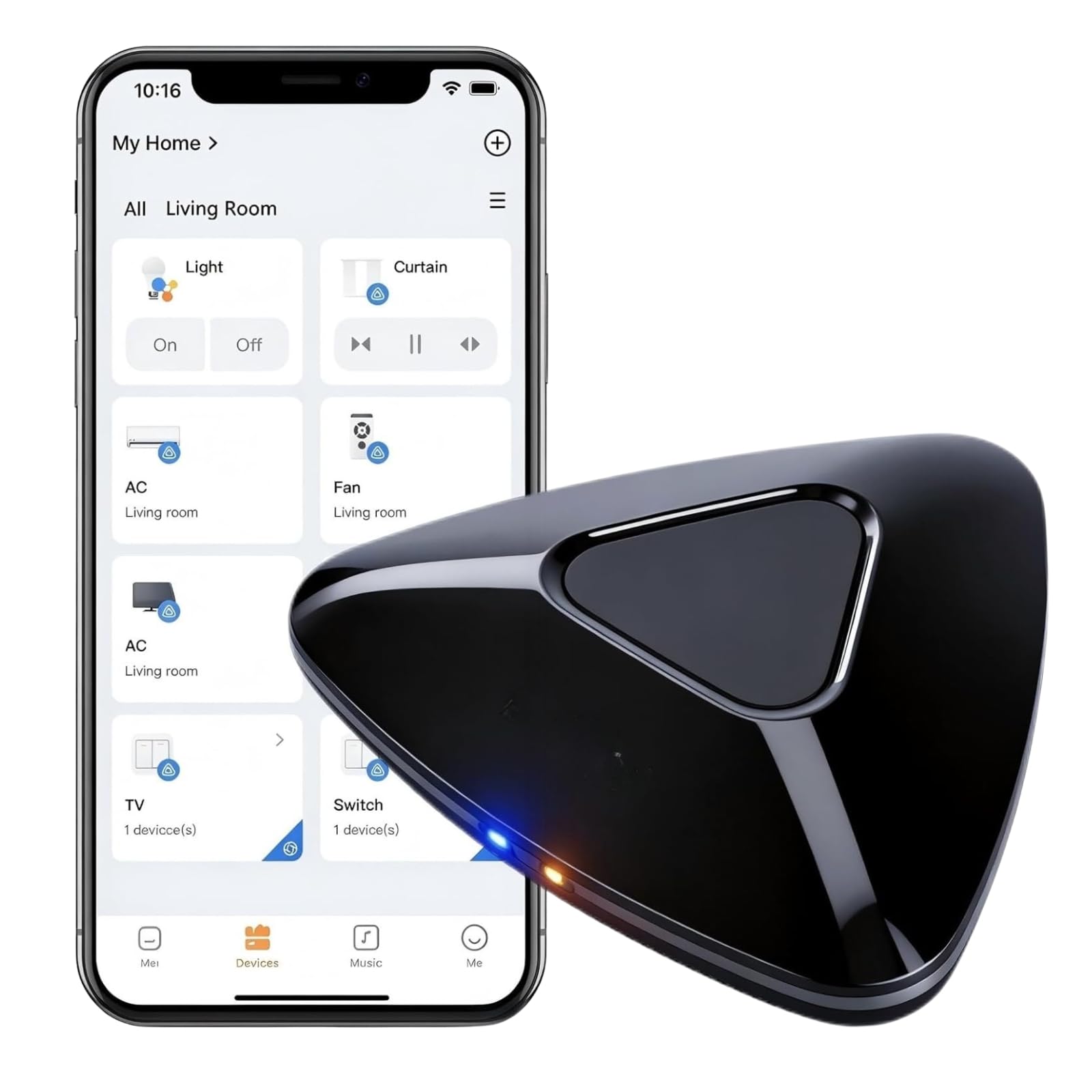RM MAX Matter Smart Home Hub Matter Télécommande universelle avec fonction d'apprentissage du code pour WiFi et BLE pour appareils IR et RF, compatible avec Alexa et Google Home (WiFi 2,4 GHz