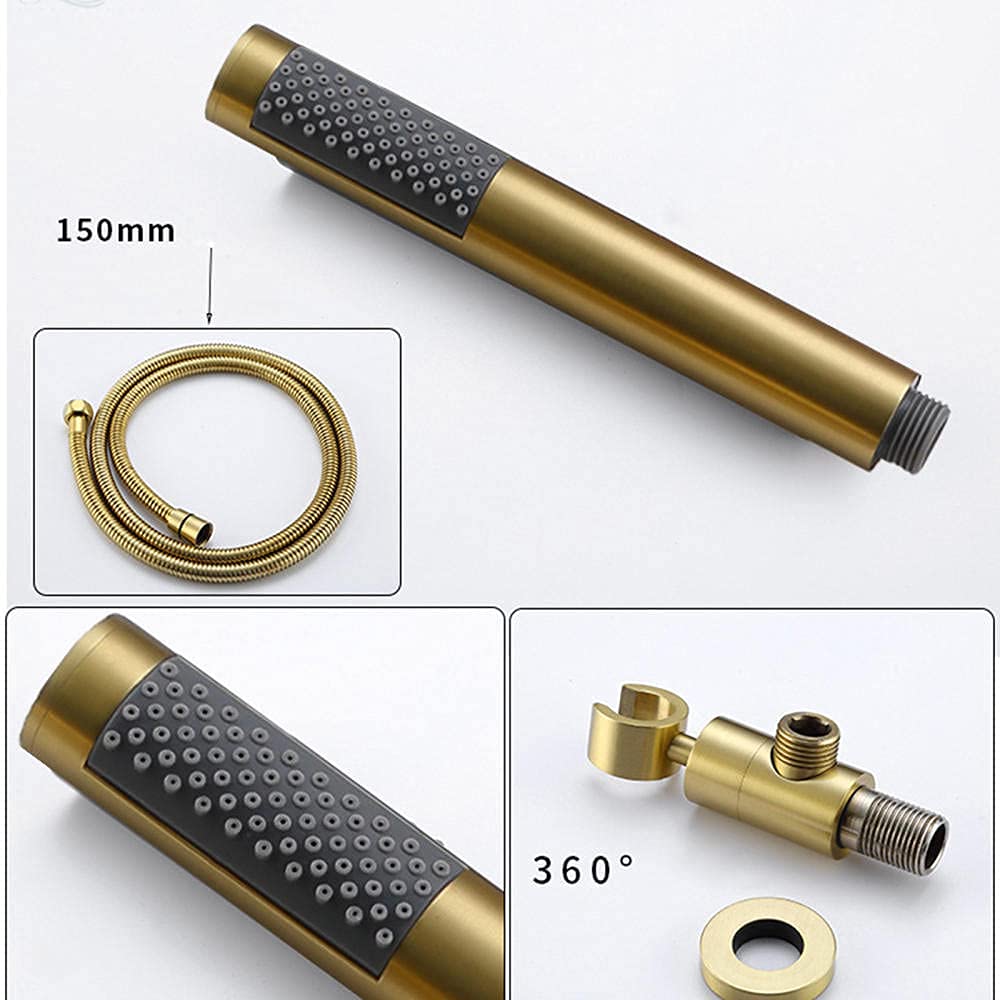 Set doccia doppio funzionale spazzolato, sistema doccia a pioggia da 20,3 cm con miscelatore portatile, soffione rotondo facile da installare, design moderno per il bagno a risparmio idrico