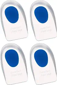 Kit Premium 2 Pares de Palmilhas de Silicone Ortopédicas – Calcanheira em Gel para Fascite Plantar, Protetor de Calcanhar, Absorção de Impacto e Conforto Diário