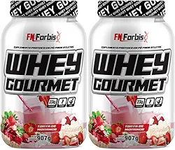 Kit 2X Whey Protein Gourmet 907g Pote - FN Forbis Nutrition (Único, Milkshake de Morango)