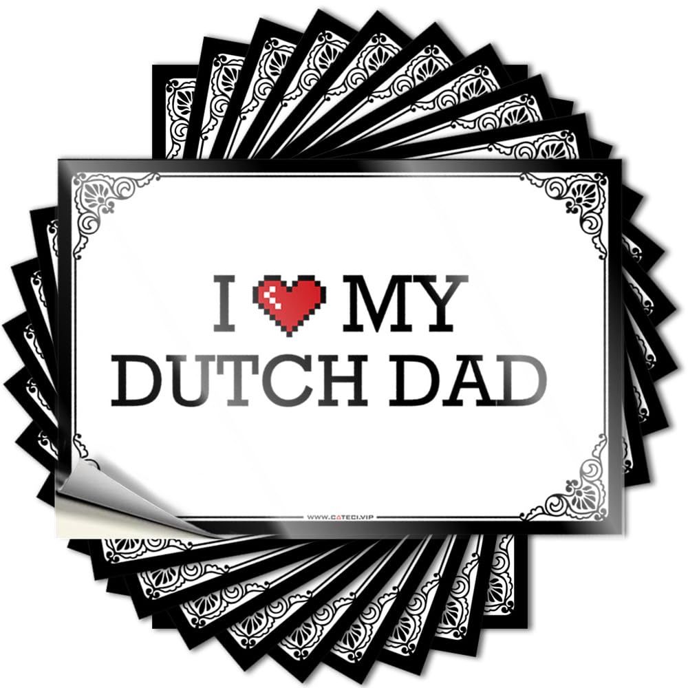 Funny Sticker Man CABE Decor Durable Vinyl - I Love My Dutch Dad Bumper for Farmers Use(6X9CM)