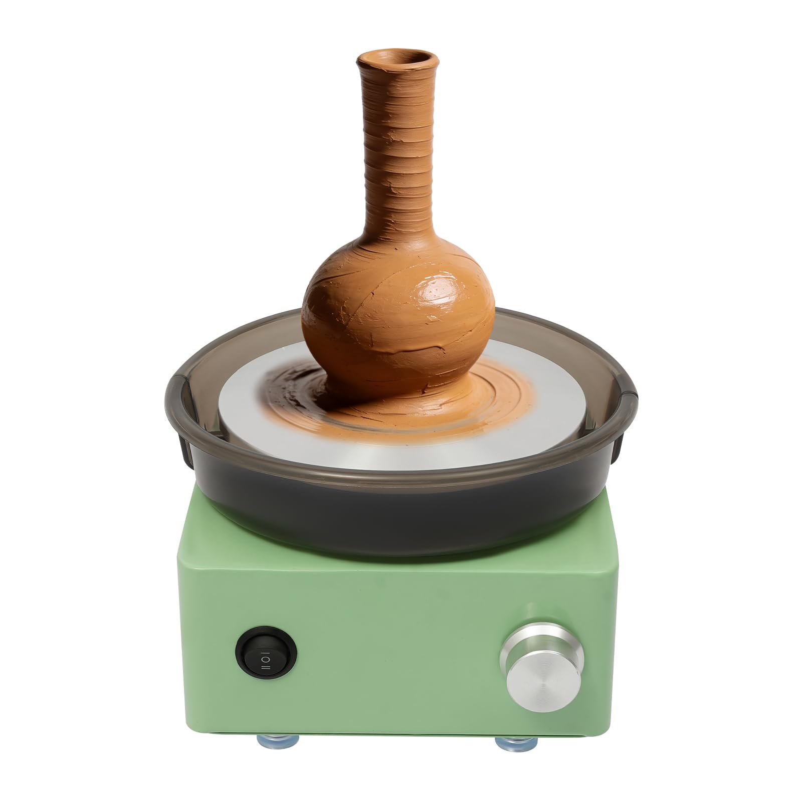 Elektrische Töpferscheibe, 15cm Mini-Töpferscheiben-Set Einstellbare Geschwindigkeit Töpfermaschine Tragbar Töpferformmaschine DIY Maschine für Keramik-DIY-Geschäfte