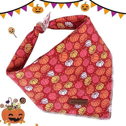 Unique style paws Halloween Dog Bandanas, Triangle Pumpkin Pet Scarf for Boy and Girl Premium Durable Fabric - Image 2