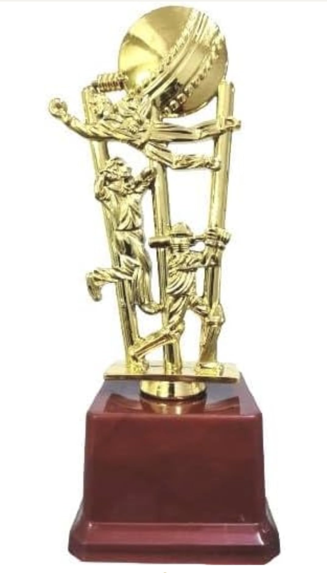 Man of The Match 23cm Award and Trophy for Cricket Lovers Golden with Red Base TMW-picture-34