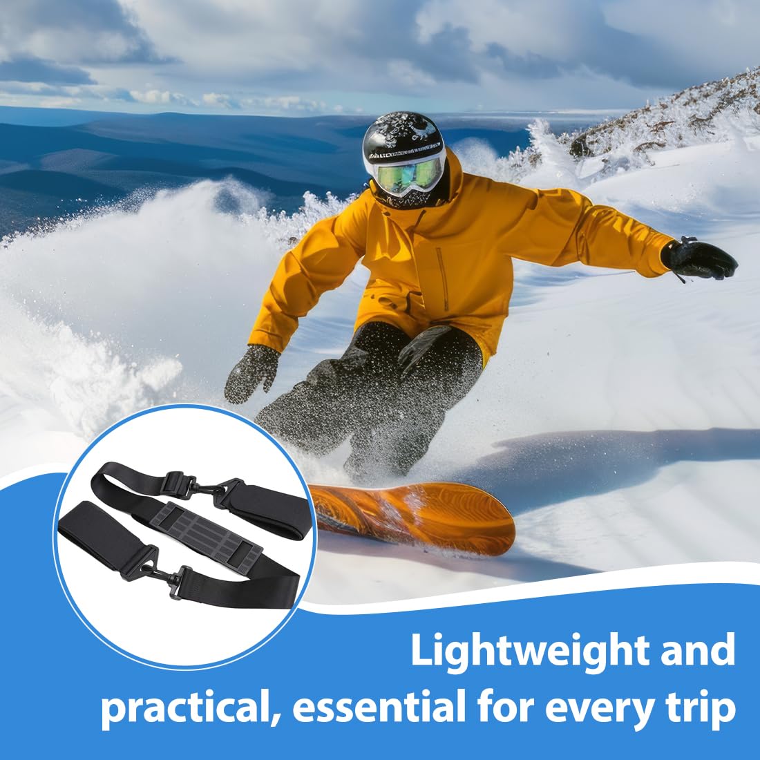 Sangles Porte-Skis Réglable Bandoulière Ski Scratch Transport Poignets Skis Rangement Sport Plein Air