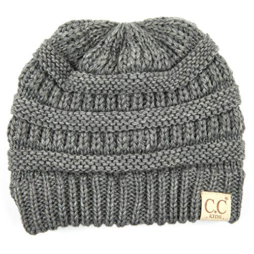 Image of C.C Hatsandscarf Kids Beanie Ages 2-5 Warm Chunky Thick Stretchy Knit Slouch Beanie Skull Hats (YJ-847-KIDS)