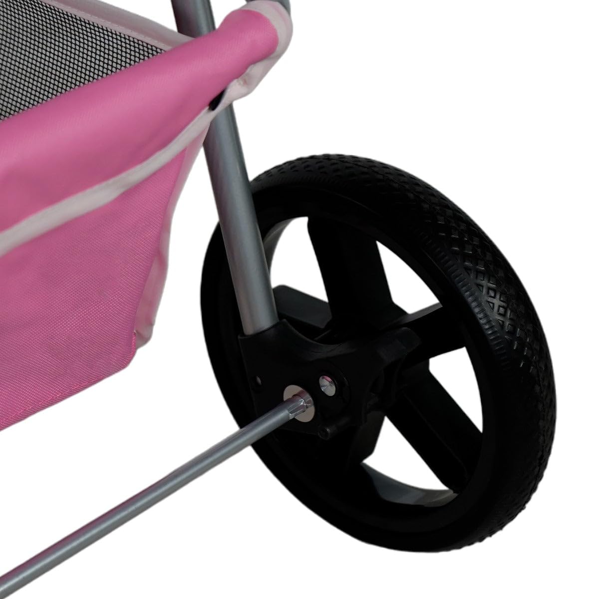 Passeggino per animali domestici Passeggino Rosa Trasportino da Viaggio Pieghevole Portata 15kg 4 Ruote Freni Gatto Cane Gancio di Sicurezza Cuscino GRATIS Copertura Antipioggia Impermeabile