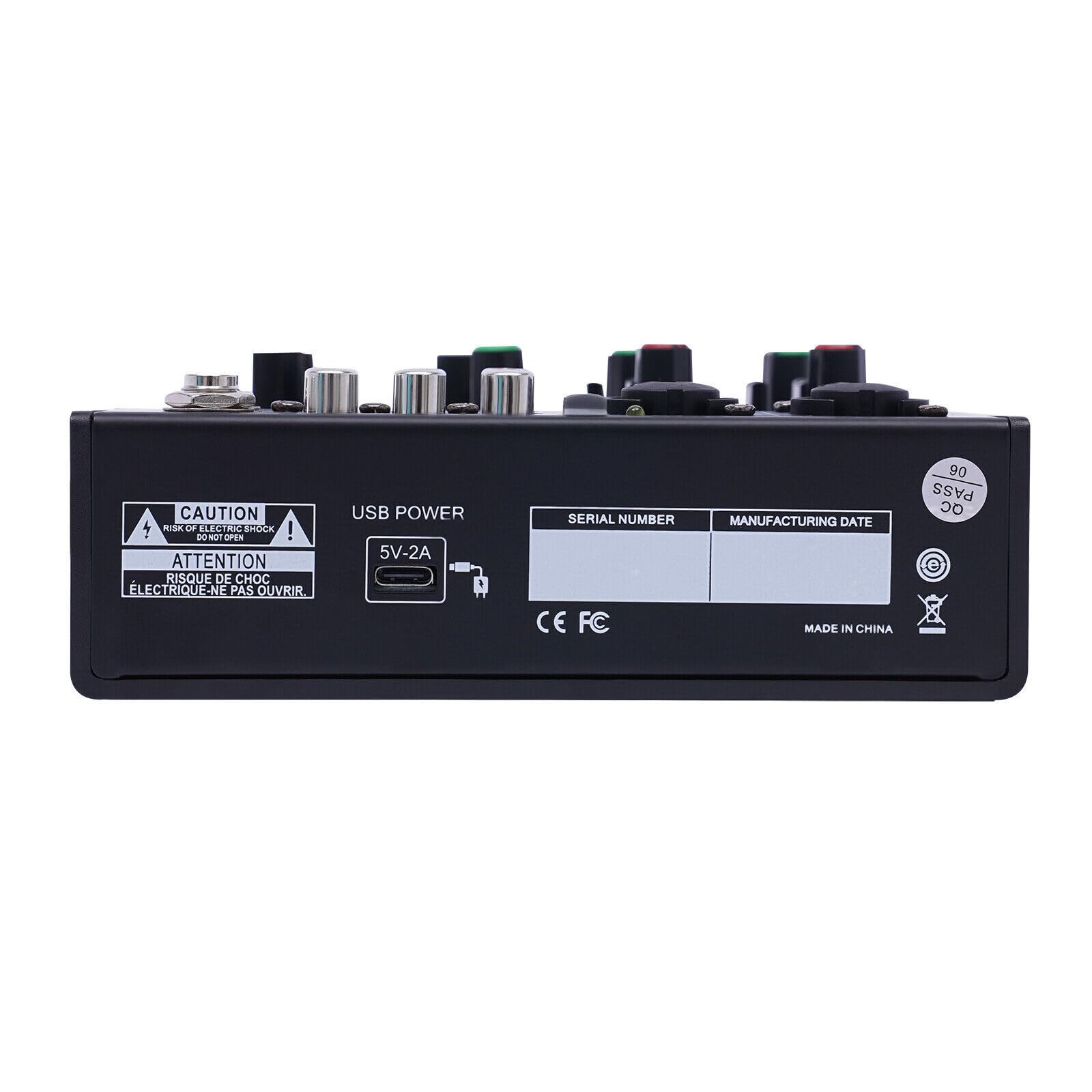 Mixer audio a 4 canali, mixer Bluetooth USB Live Studio Audio Mixer Console DJ Soundboard, mixer audio professionale per registrazioni, streaming live