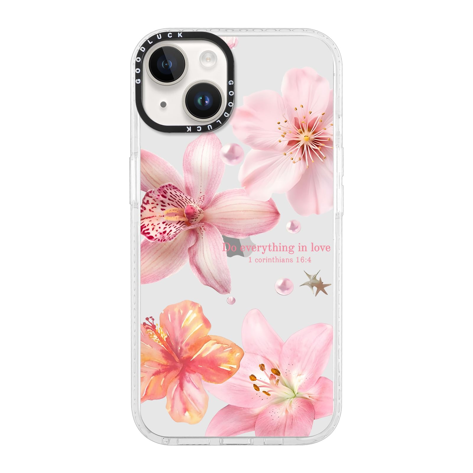 Coiwxmoi 2 x Cover per iPhone 14/iPhone 13 6,1, Trasparente Custodia con Aesthetic Disegno Cuore per Ragazze Donne, Morbida Silicone Ultra Sottile TPU Bumper Antiurto Protettiva Case per iPhone 14,01