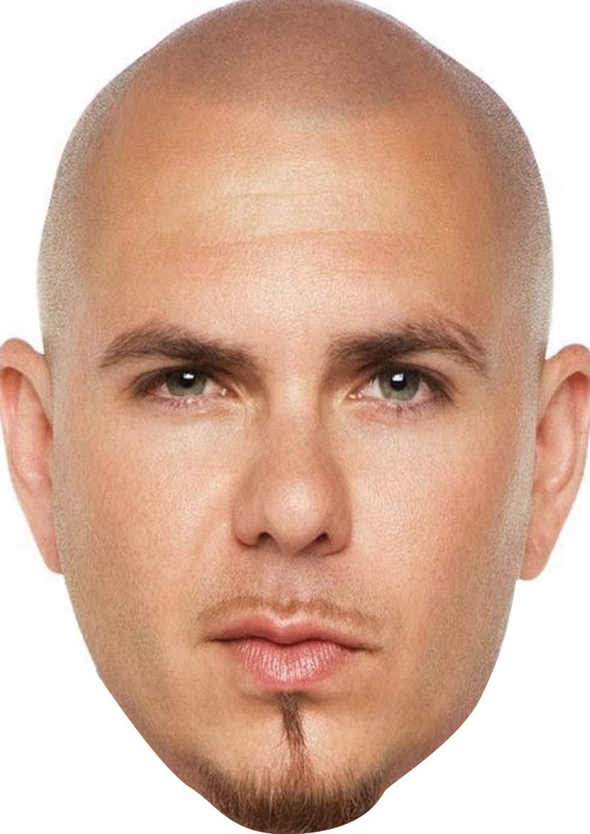 FoxyPrinting Pitbull Celebrity Music Star Celebrity Cardboard Party Face Mask Fancy Dress