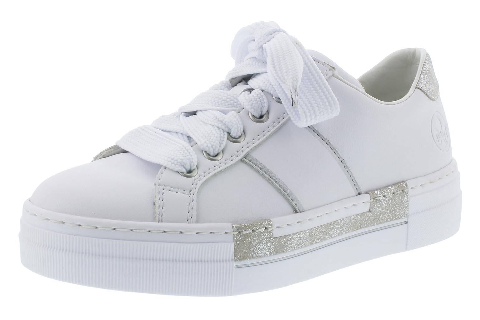 Rieker Frühjahr/Sommer, Damen Sneaker, Weiß (Weiss/Fog-Silver/ 81 81), 35 EU (2.5 UK)