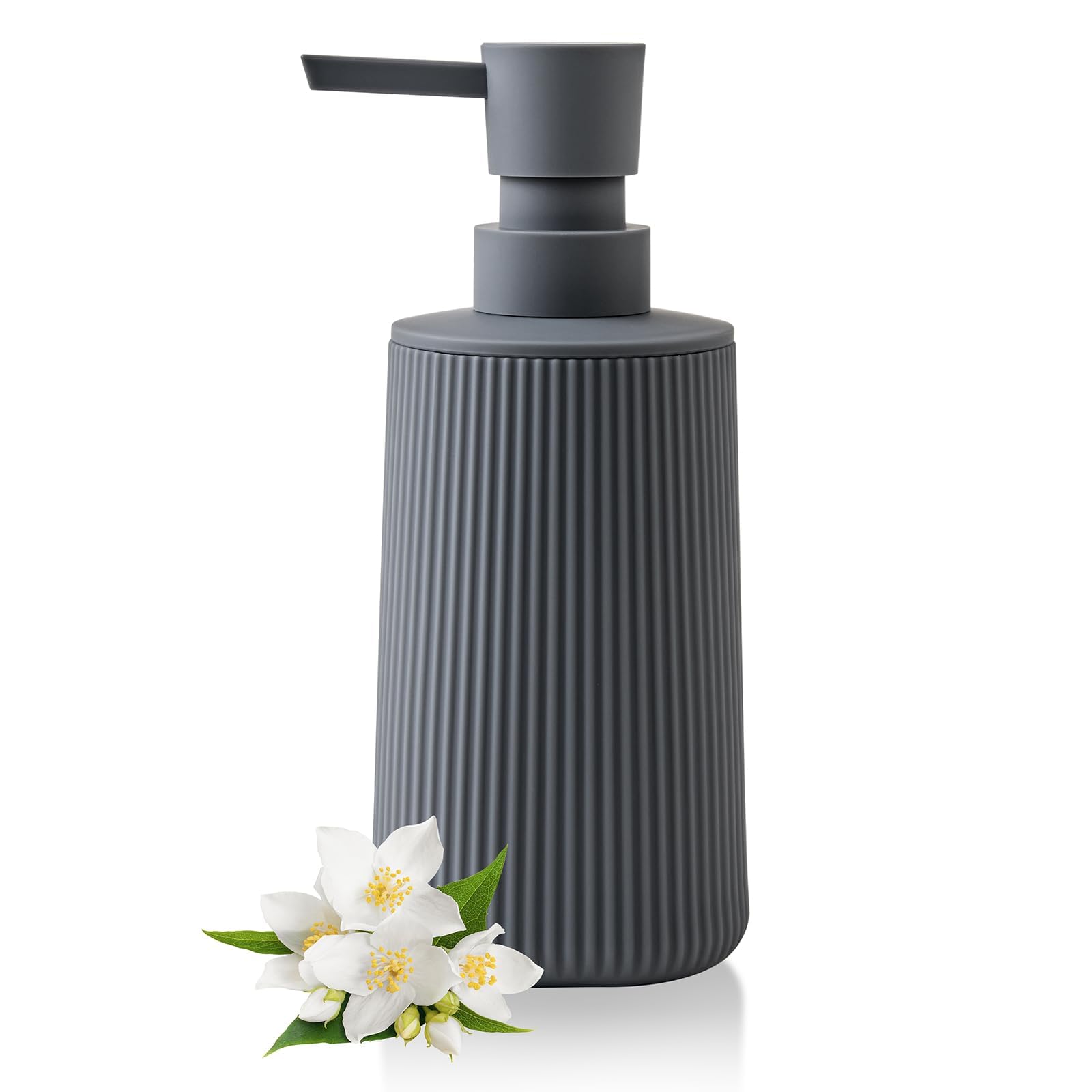 Hand Soap Dispenser, Grey Soap Dispenser Bathroom, Refillable Washing up Liquid Soap Dispenser Kitchen (Gray, Liquid)-image-9