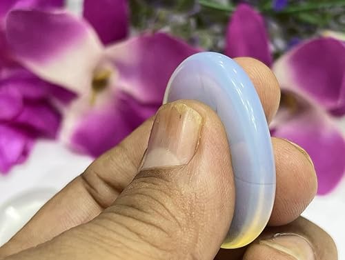 Vista 51 de GEMSCITE 5 piedras preciosas naturales, piedras para la preocupación del pulgar, cristal curativo de reiki, piedra de palma de bolsillo de energía