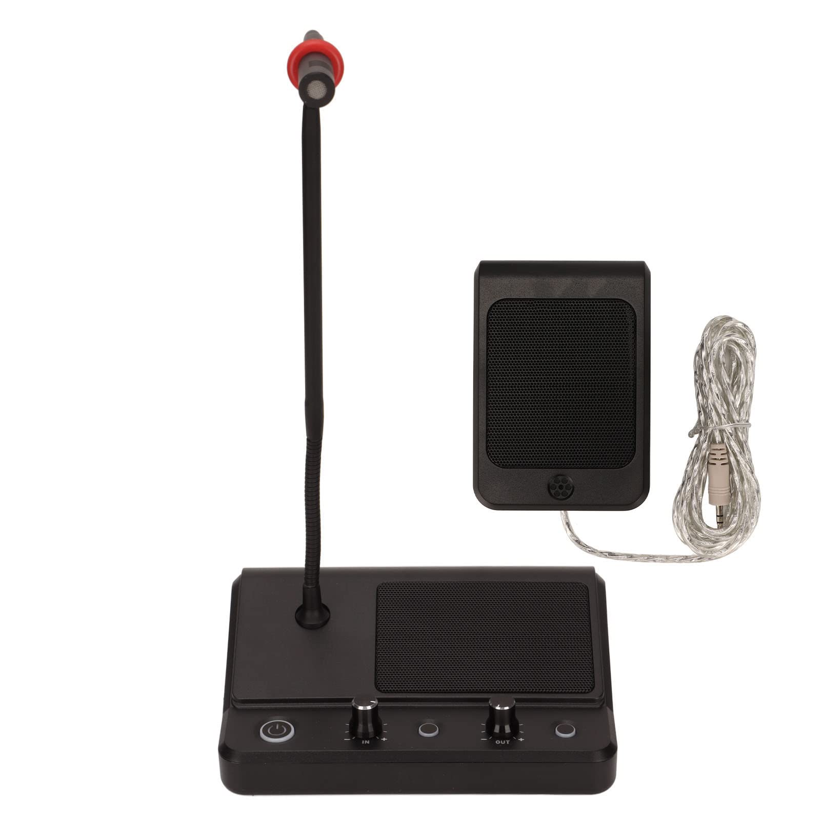 Generic di Microfono a Doppio Modo di Counter Intercom con qualità del Suono Superiore per la Stazione del Treno Bancario 100-240 V, Adatto per la Finestra di Banca (Spina europea)