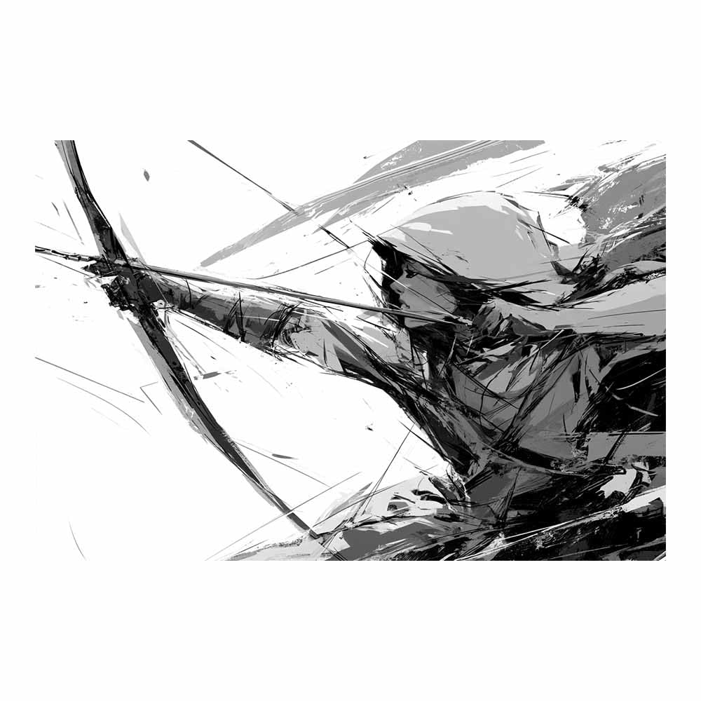 HOQIU Black And White Prints Warrior Archer Sketch Art prints for walls, canvas wall art, for Living Room Bedroom Bathroom Home Office Wall Decoration(Multicolor)-60x80cm Unframed