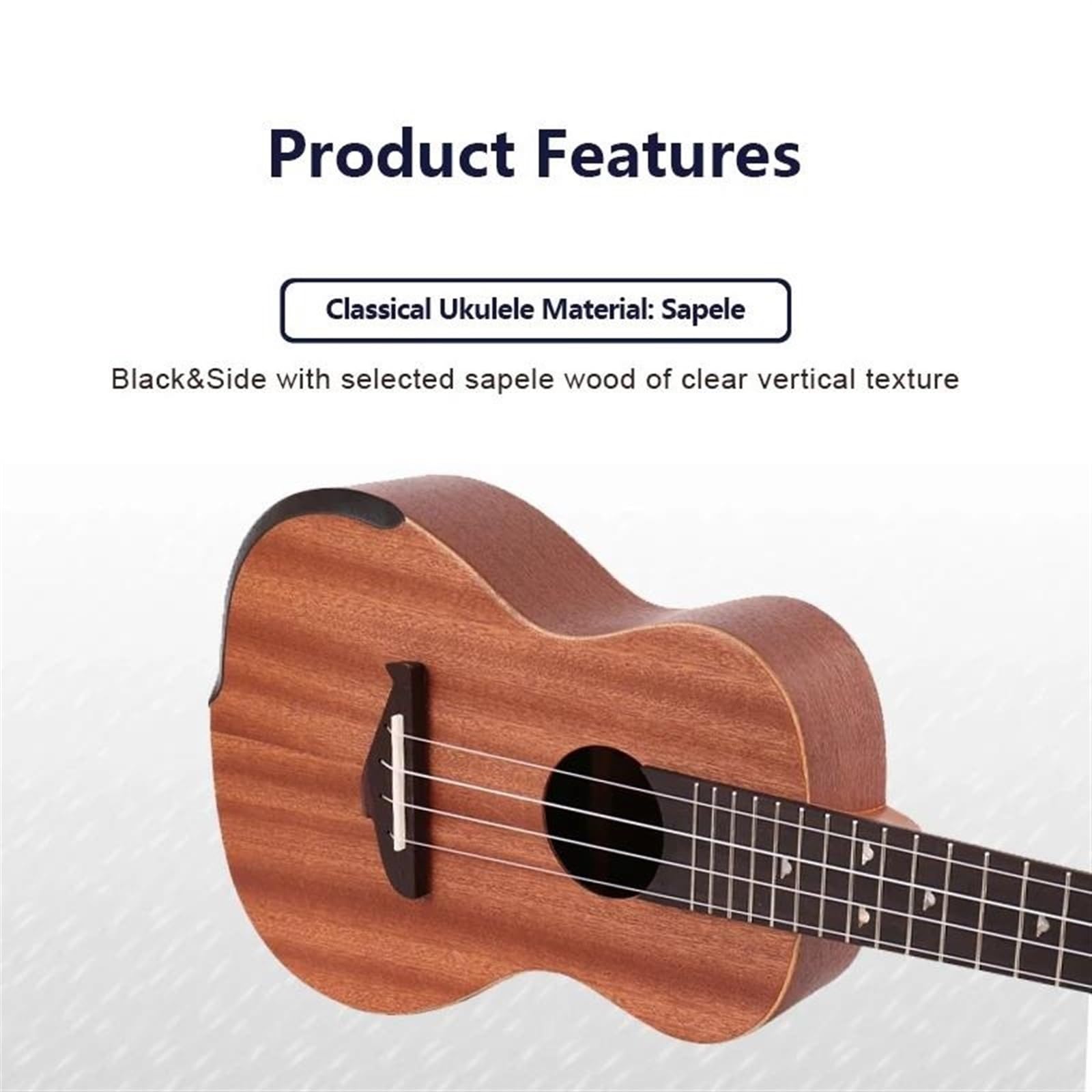 Ukulele Zestawem Dla Koncert Sopran Tenor 21 "23" 26 "Sapele Ukulele Aquila Struny Opcjonalny Pakiet Tuner(Color:3,Size:26)