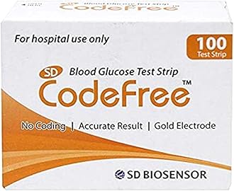 SD Codefree Blood Glucose Test Strips (Pack of 100) - Glucometer Strips
