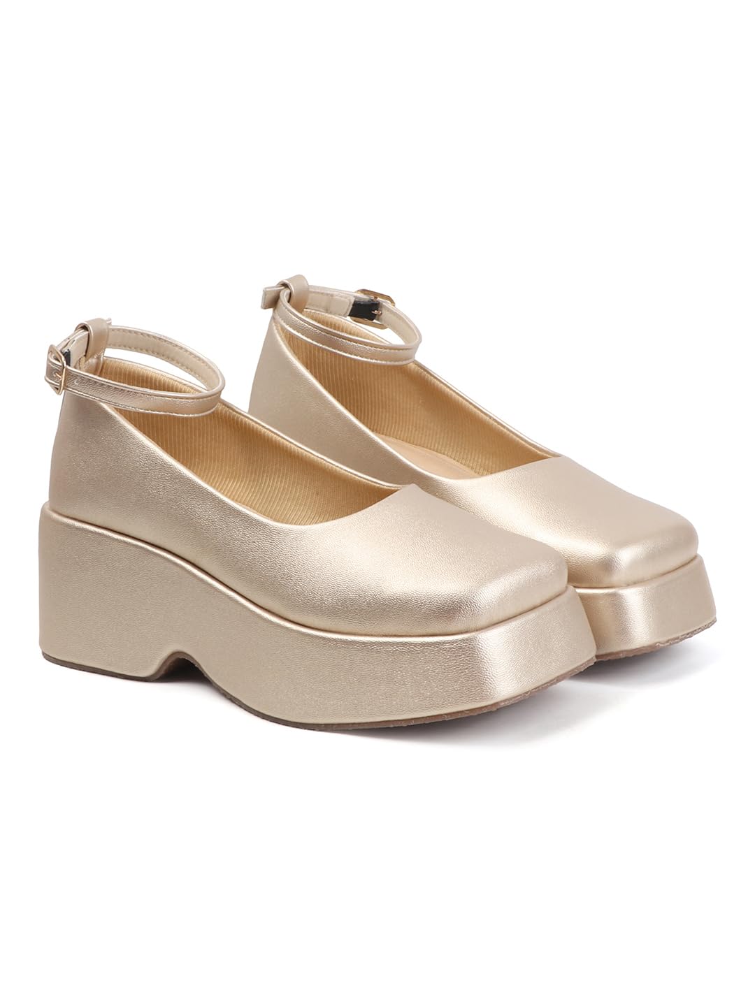 Women's Square Toe Mary Jane Style Buckle Strap Platform Heel Sandals-image-22