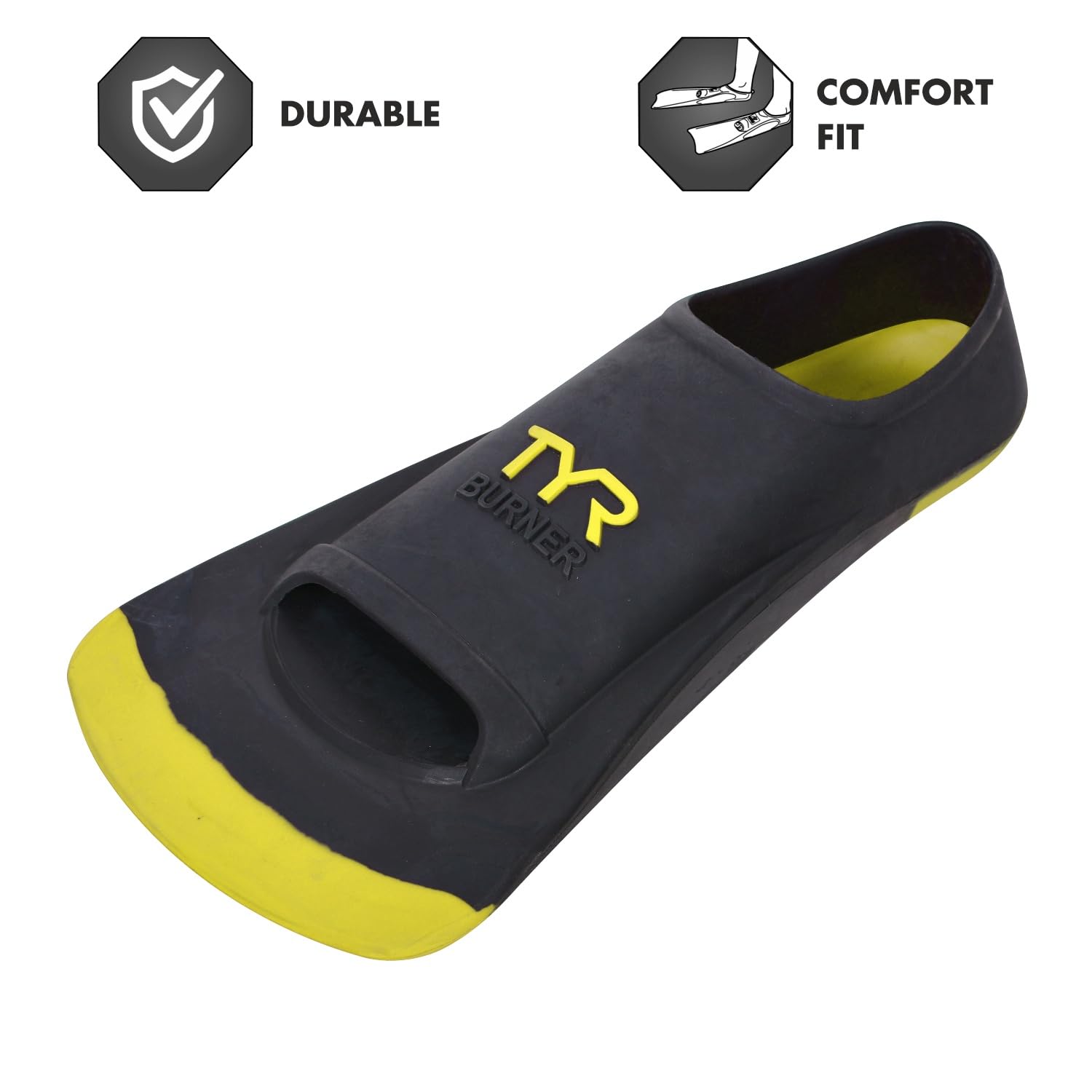 TYR Burner EBP Flossen schwarz Schuhgröße EU 38-40 | Yellow 2022 Schwimmflossen