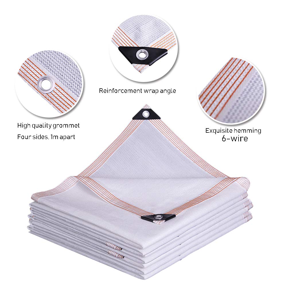 AGYH Malla De Sombreo Blanca, Borde Engrosado con Arandela, Toldo, Balcón, Piscina, Cubierta, Rejilla, Toldo(Size:Los 4x6m)