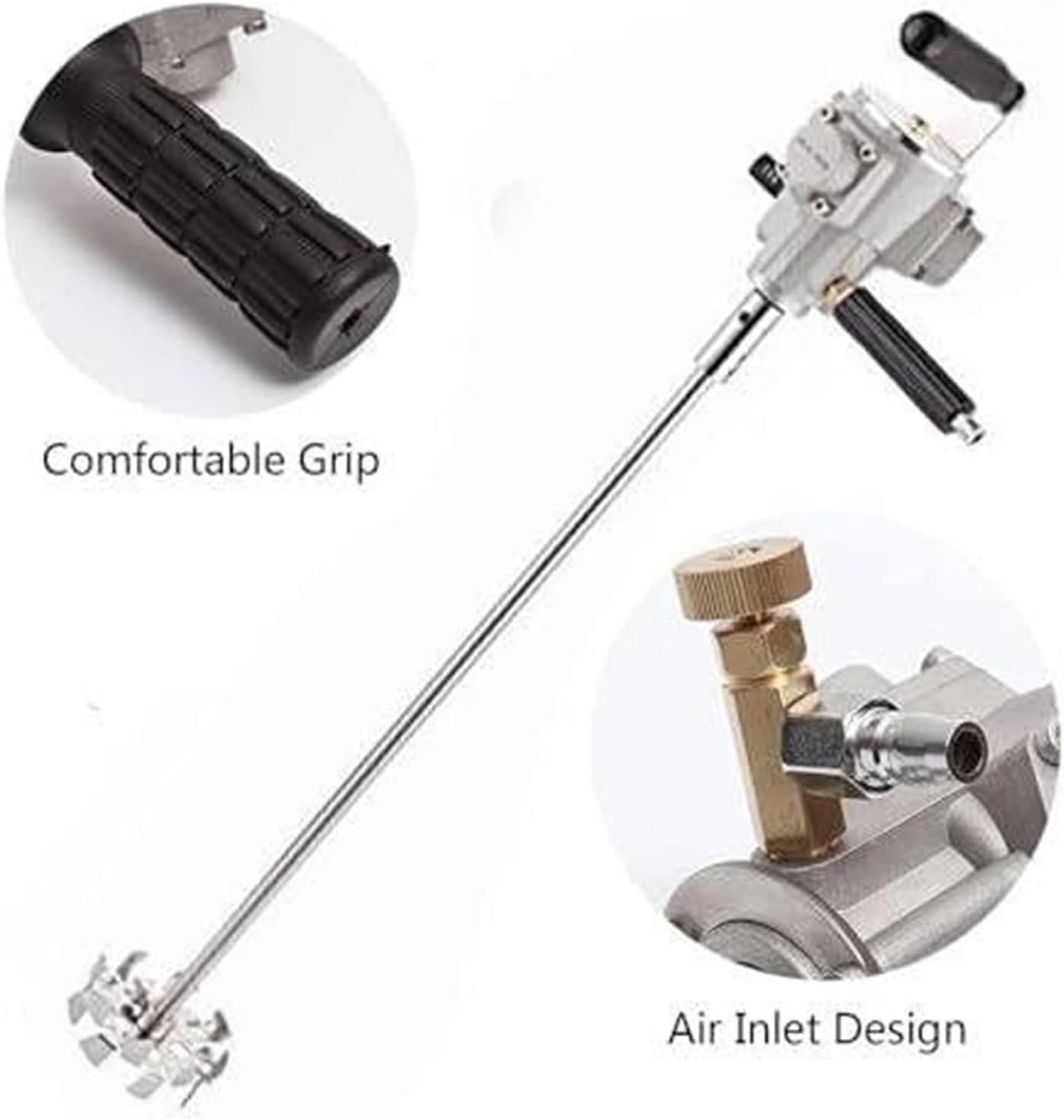 Hand-held Mixing Machine,Pneumatic Paint Agitator Can Mix 20L Square Barrels,for Dye Mixing and Hydrosol Mixing,Blade Diameter:10 cm