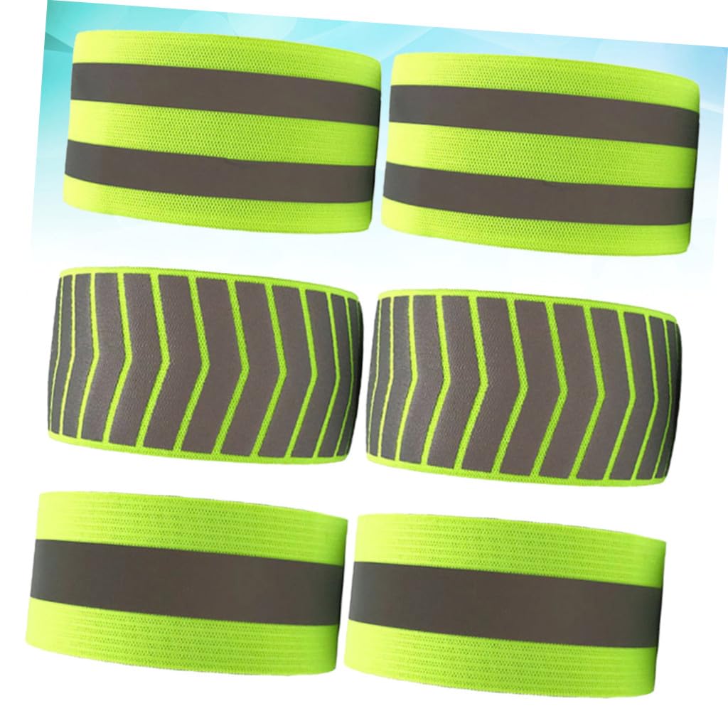 Toddmomy Bracelet Réfléchissant Réchauffeurs Titulaires Chemise Haute Visibilité Bandes Sécurité Ajustable Groupe Ceinture De Course Jarretelle Nuit Gilet De Course Green