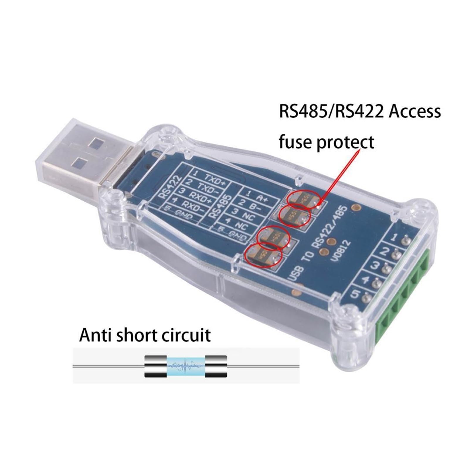 USB na RS485 RS422 adapter szeregowy FTDI Chip 6Pin Terminal Block Konwerter obsługuje WinXP Win 7 Win8 Win10