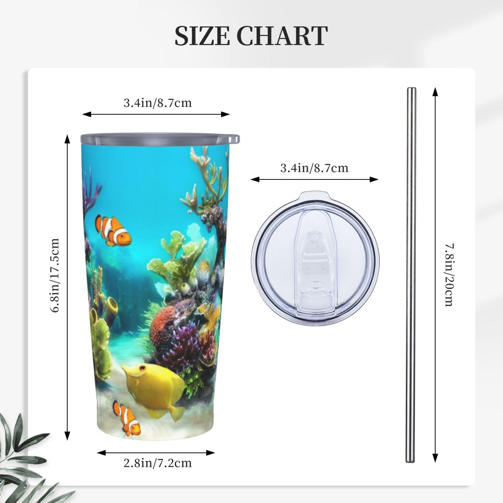 Tazza termica portatile della tazza dell'automobile della tazza dell'acciaio inossidabile stampata del pesce tropicale