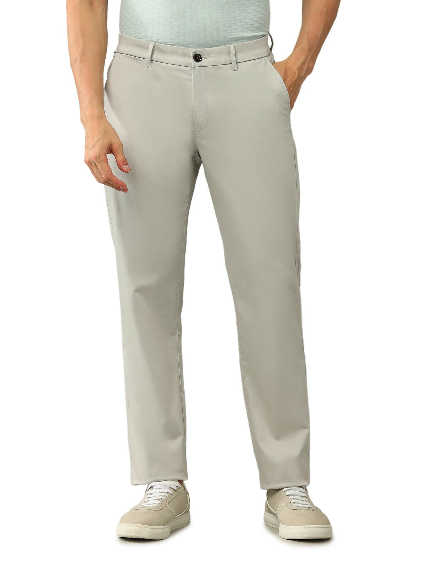arrow sports Men's Solid Mid Rise Cotton Button Regular Flat Front Slant Pocket Casual Pants (ASAJTR2605__28)-picture-17