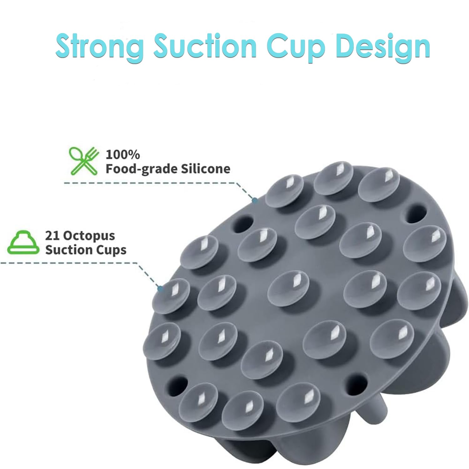 Slow Feeder Dog Bowl Insert Silicone Slow Feeder for Dog Cat Puppy Pet with Stong Suction Cups for Dog Bowls Slow Eating Bowls (Grey - Image 3