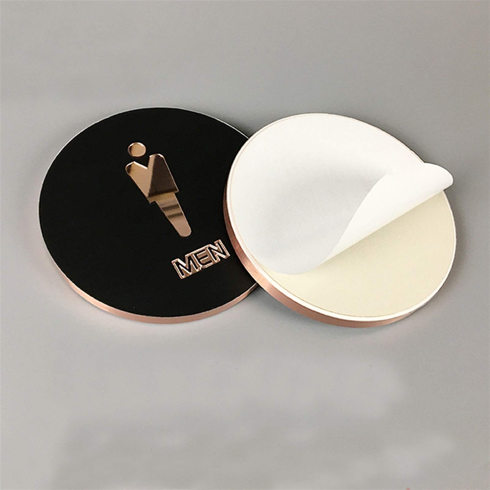 Letrero para Inodoro para Hombres y Mujeres, letreros para baño, diámetro de 16 cm, círculo Que se adhiere a la Puerta de Pared de Vidrio (accesible 16 cm) (Mujeres 16 cm) (Mujeres 16 cm)