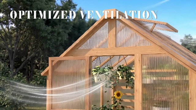 Amazon.com : EROMMY 8x12FT Wooden Greenhouse, Walk-in Green House
