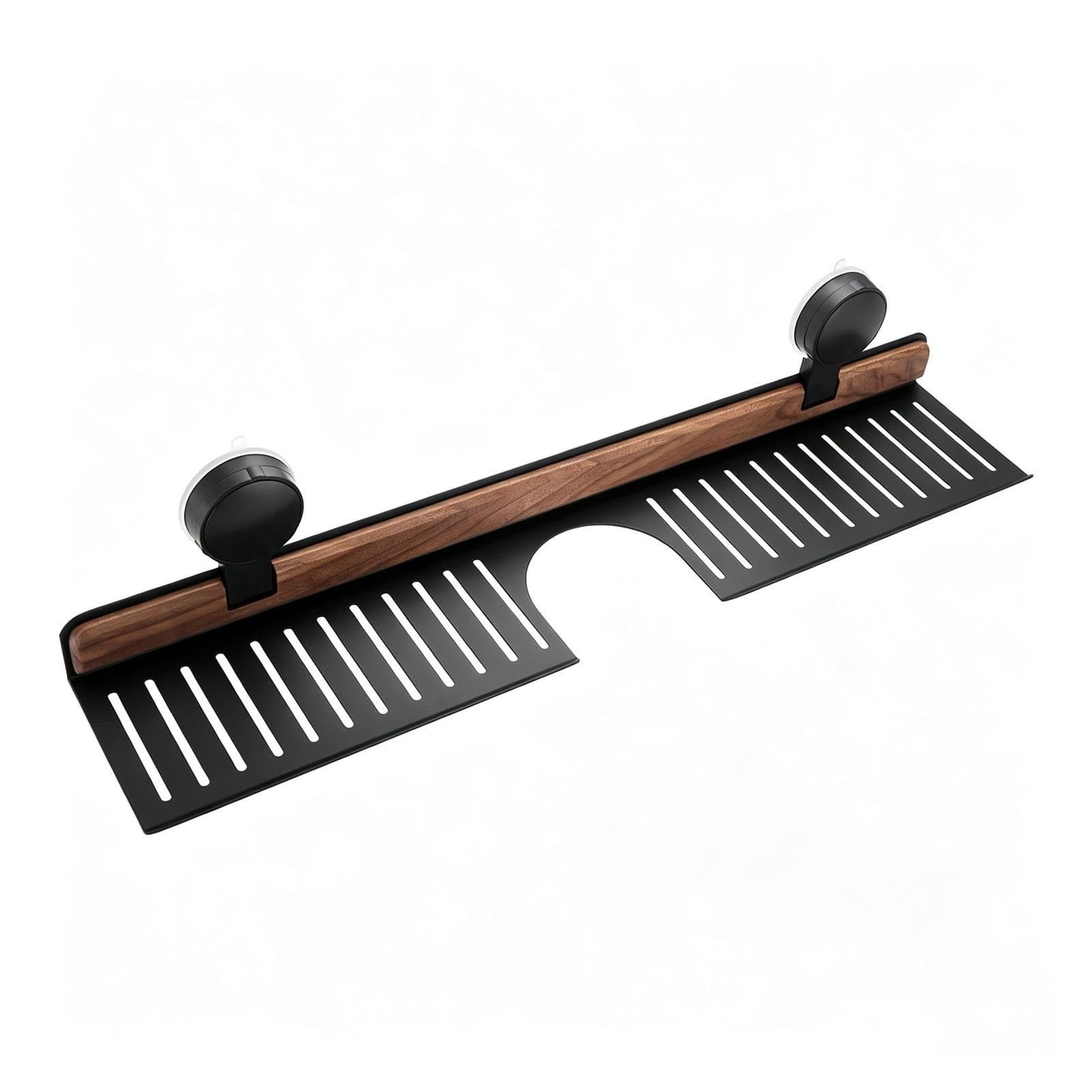 Organizador de Fregadero de Baño, 40/50/60cm Cesta de Madera con Ventosa