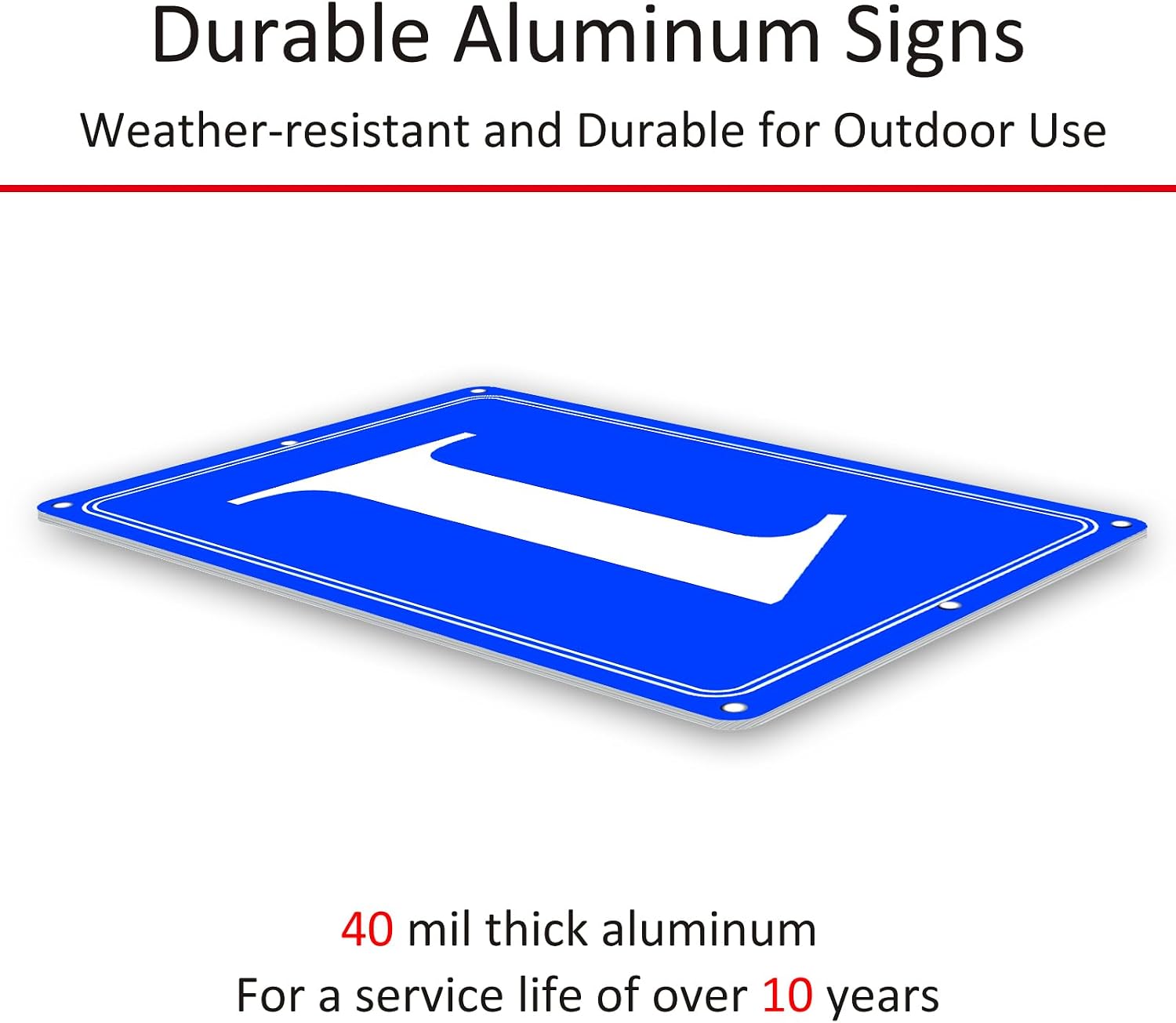 Premium Aluminum Number Signs 1, Metal 12" X 8" Blue Numbered Signs Outdoor for Parking Lots, Floor, Dock, Court, Aisle, Field, High Visibility, No Fade, Weather-resistant image 4