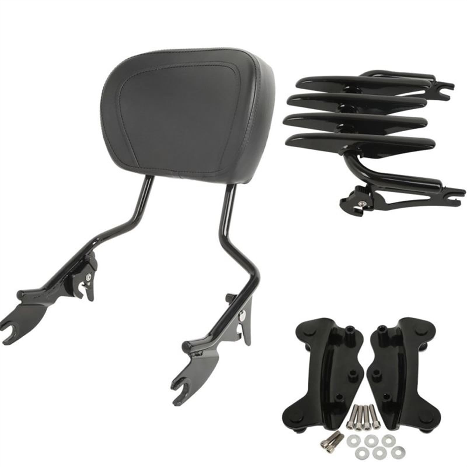 Motos Portaequipajes Respaldo Motocicleta Sissy Bar portaequipajes Kit Acoplamiento para para Touring para Road para King para Street para Glide para FLHX 2009-2013 Portaequipajes Trasero (Color : Ne