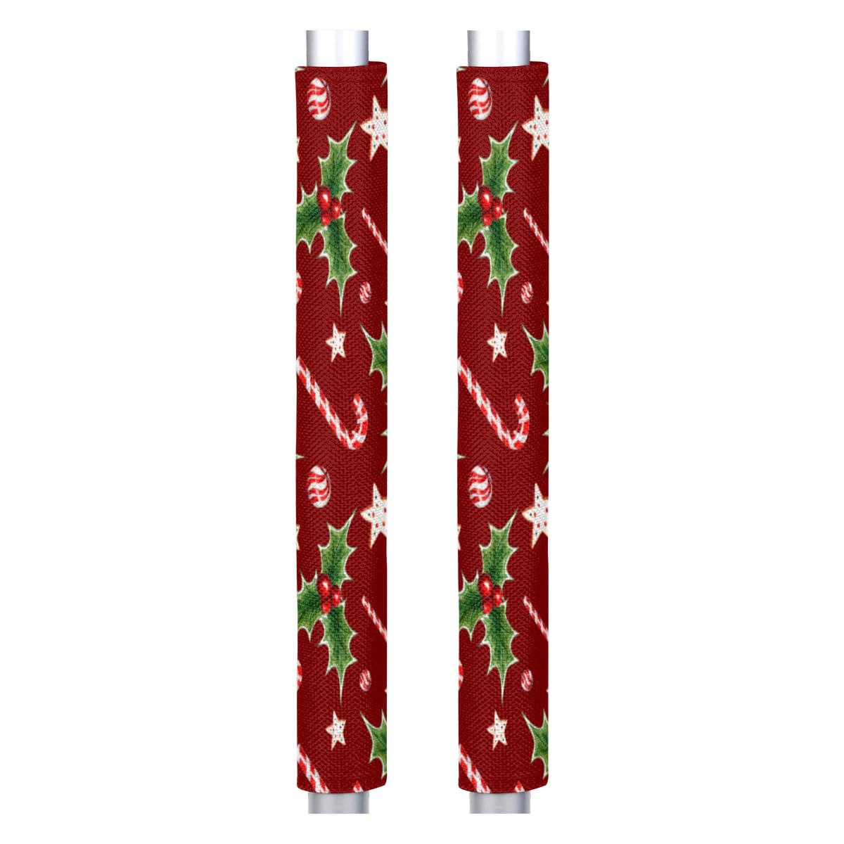 Pardick Christmas Berry Candy Refrigerator Door Handle Covers Set of 2Xmas Red Washable Fridge Dishwasher Mocrowave Oven Door Decor Handle Cover Keep Your Kitchen Appliance Holiday Decor