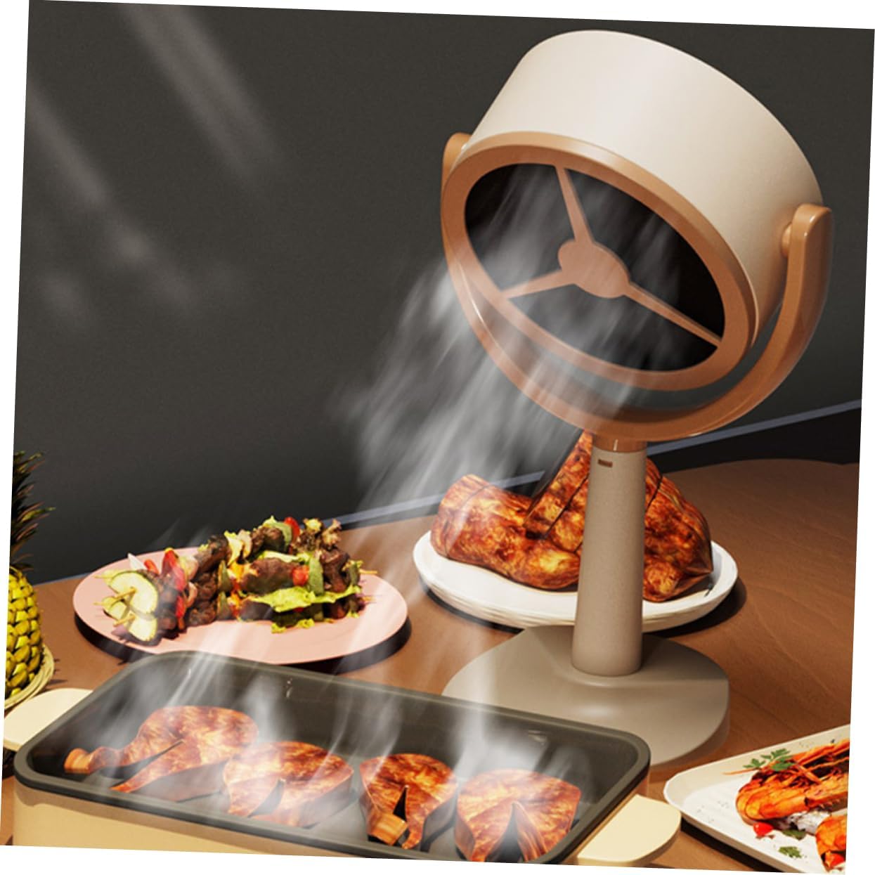 SHINEOFI Mini Portable Cooker Hood Compact Extractor for Hot Pot Bbq for Kitchens Powerful Suction Saving Design for Tight Living Spaces