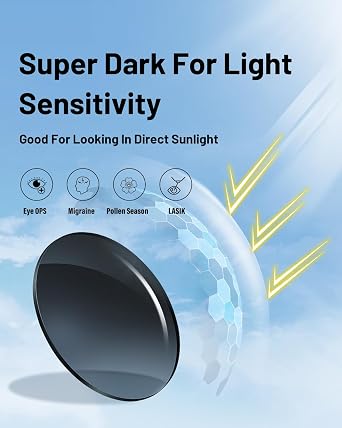 Super Dark Polarized Fit Over Wraparound XL Big Sunglasses CAT 4 Dark Photophobia|Cataract Sunglasses | Extra Large 150mm