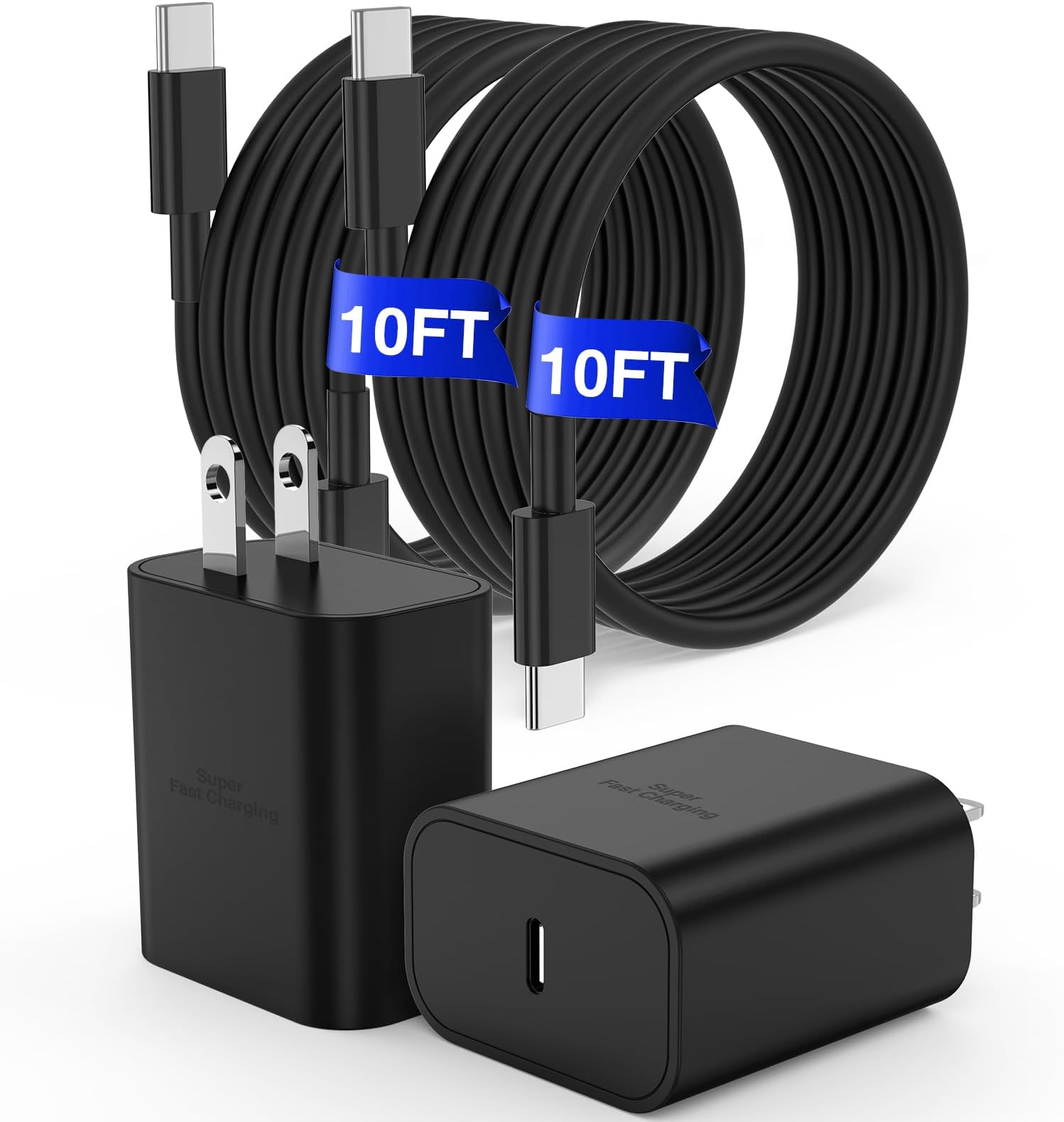 - ๐๐๐๐๐ค 45W Super Fast Charger Type C, for Samsung Galaxy S26+ S25 Charger Block with 10FT Type C Charging Cord for Samsung Galaxy S26 S25 S24+/Ultra/S22/S21, iPhone 17 Air/16/15 Pro,Pro Max,Plus