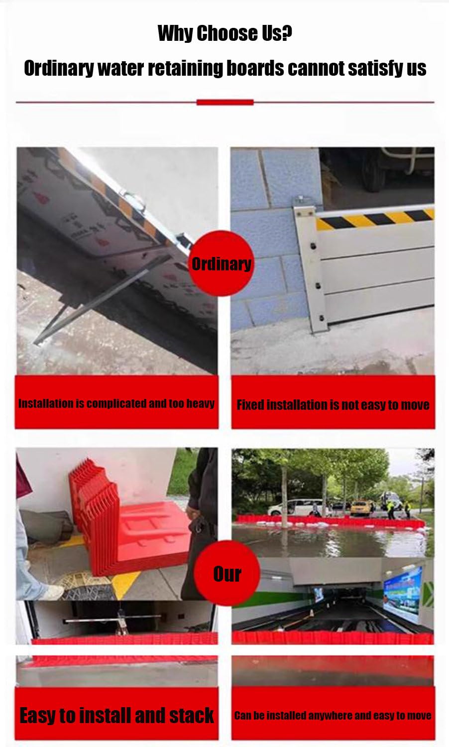 Paneles móviles de protección contra inundaciones, barreras antiinundación, Paneles antiinundación extraíbles de plástico ABS en Forma de L, Impermeables, para garajes subterráneos. 2piece