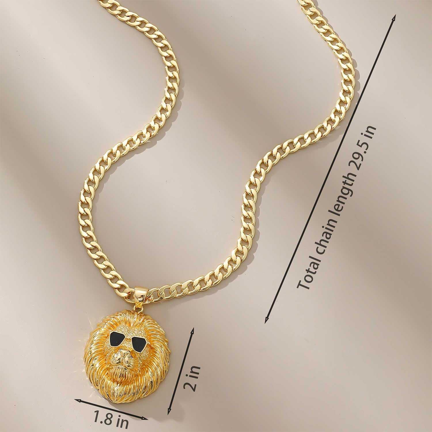 Lion Head Necklace Pendant for Men