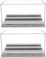 Vista 1 de Caja de exhibición de minifiguras WMM para figuras de acción, bloques, placas base, caja de exhibición acrílica a prueba de polvo con 3 pasos