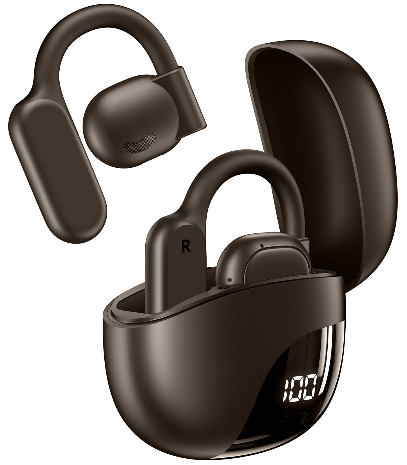 AI Translation Earbuds Real Time 164 Languages 80H Playtime Translator Ear Buds Audifonos Traductores Inglés Español Wireless Earphones Bluetooth AI Headphone for Travel Meeting Learning K08 WarmBlack