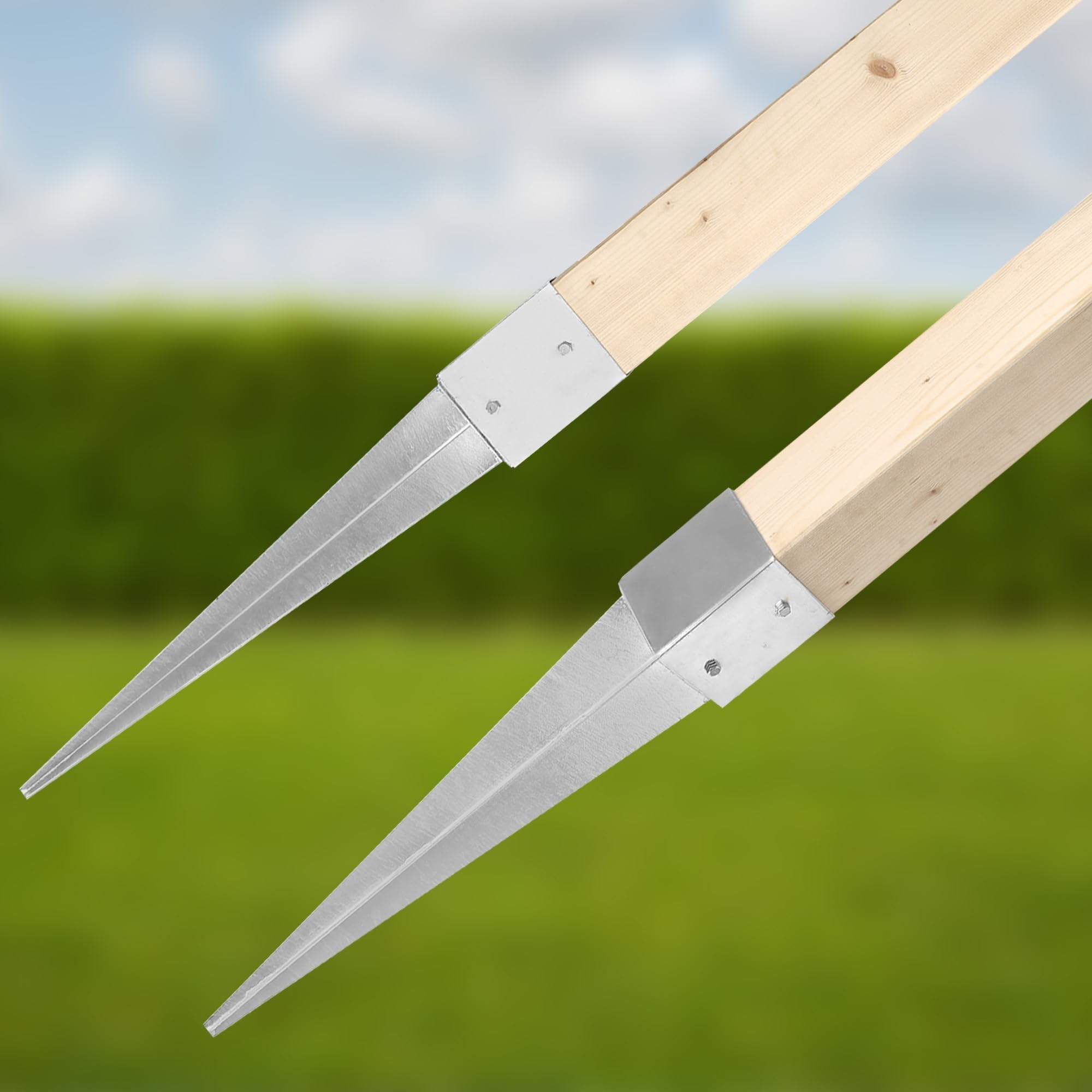 KOTARBAU® Supporto per Pali in Legno - da Infissione - 75 cm - Acciaio Zincato - Argento - 101 x 101 mm - Staffe per Pali in Legno - Robusta - Resistente