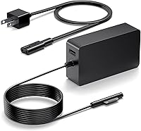 Vista 1 de Cargador de 65 W apto para Microsoft Surface Pro 10, 9, 8, 7+, 7, 6, 5, 4, 3, X, Windows Surface 6, 5, 4, 3, 2, 1, Surface Go Tablet, Surface Book