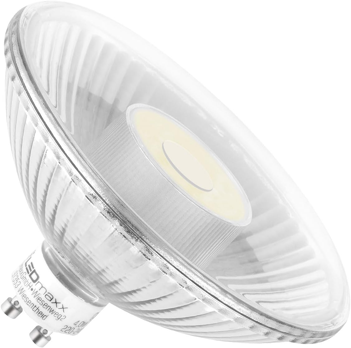 NCC-Licht 6 x LED Leuchtmittel Glas Reflektor QPAR111 6,5W GU10 465lm warmweiß 2700K flood 24° DIMMBAR