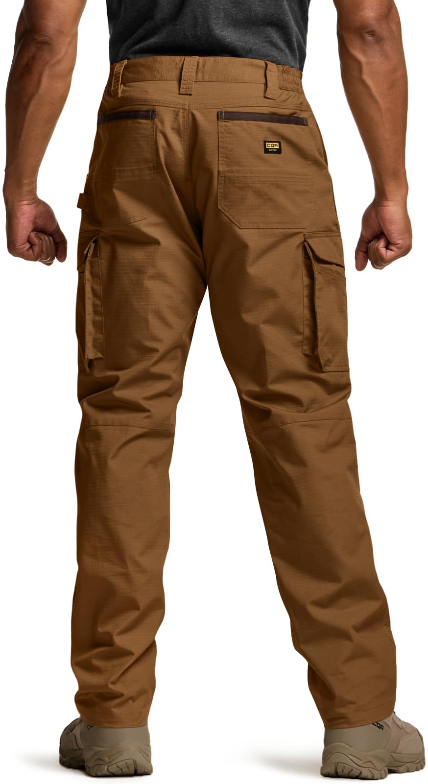 CQR Men's Quick Dry Work Pants, Water Resistant Outdoor Tactical Pants, Lightweight Stretch Cargo Hiking Pants — view 2